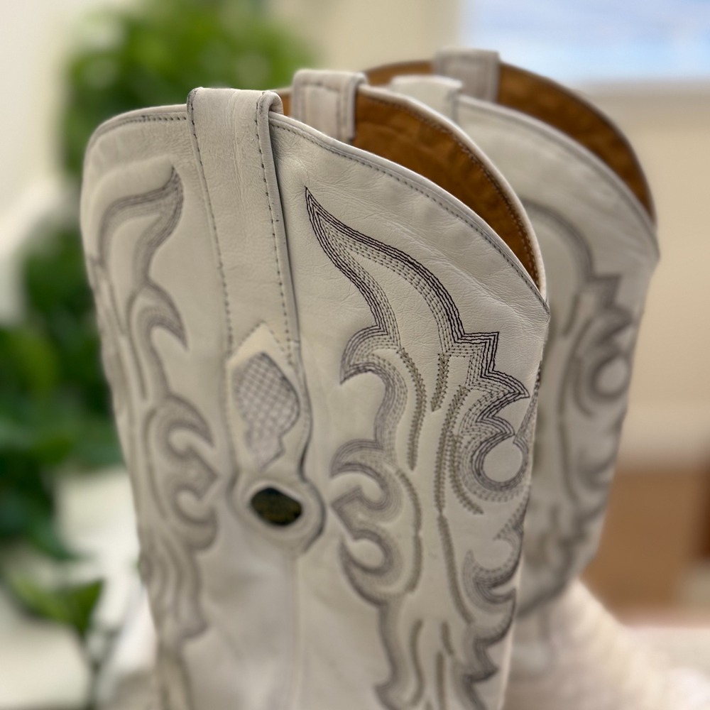 Los Altos Boots Men 9 Ee White Python Leather Cow… - image 3